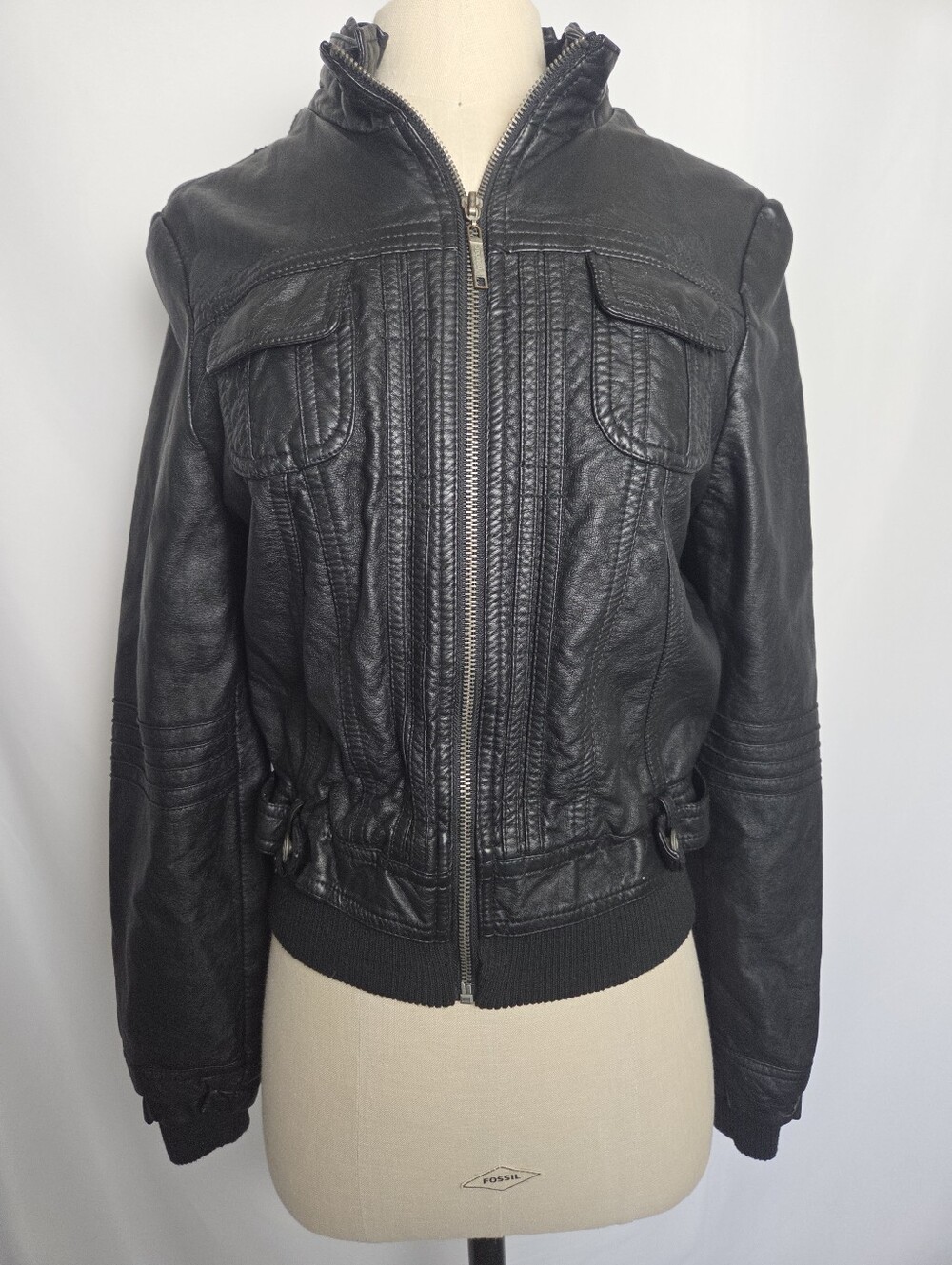Jou Jou Faux Leather Moto Jacket Y2K